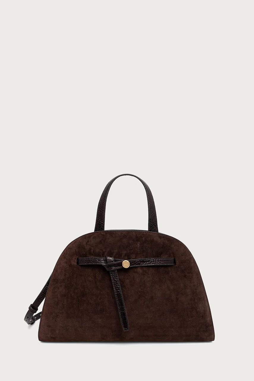 TORY BURCH geantă pentru femei din piele întoarsă Romy Suede Bauletto