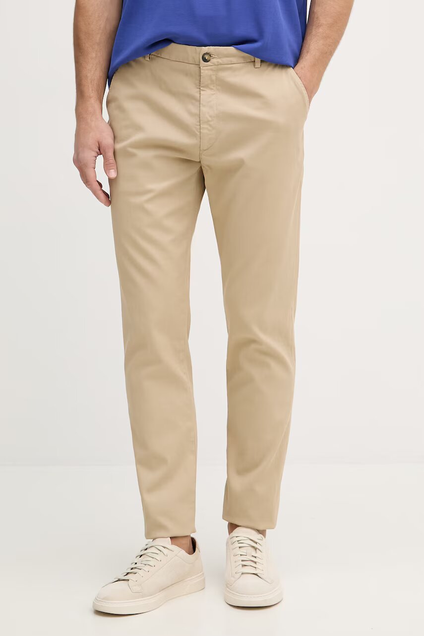 Trussardi pantaloni carrot pentru bărbați din bumbac cu elastan
