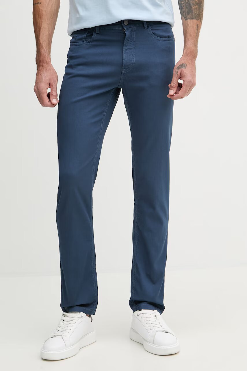 Trussardi pantaloni pentru bărbați din bumbac cu elastan