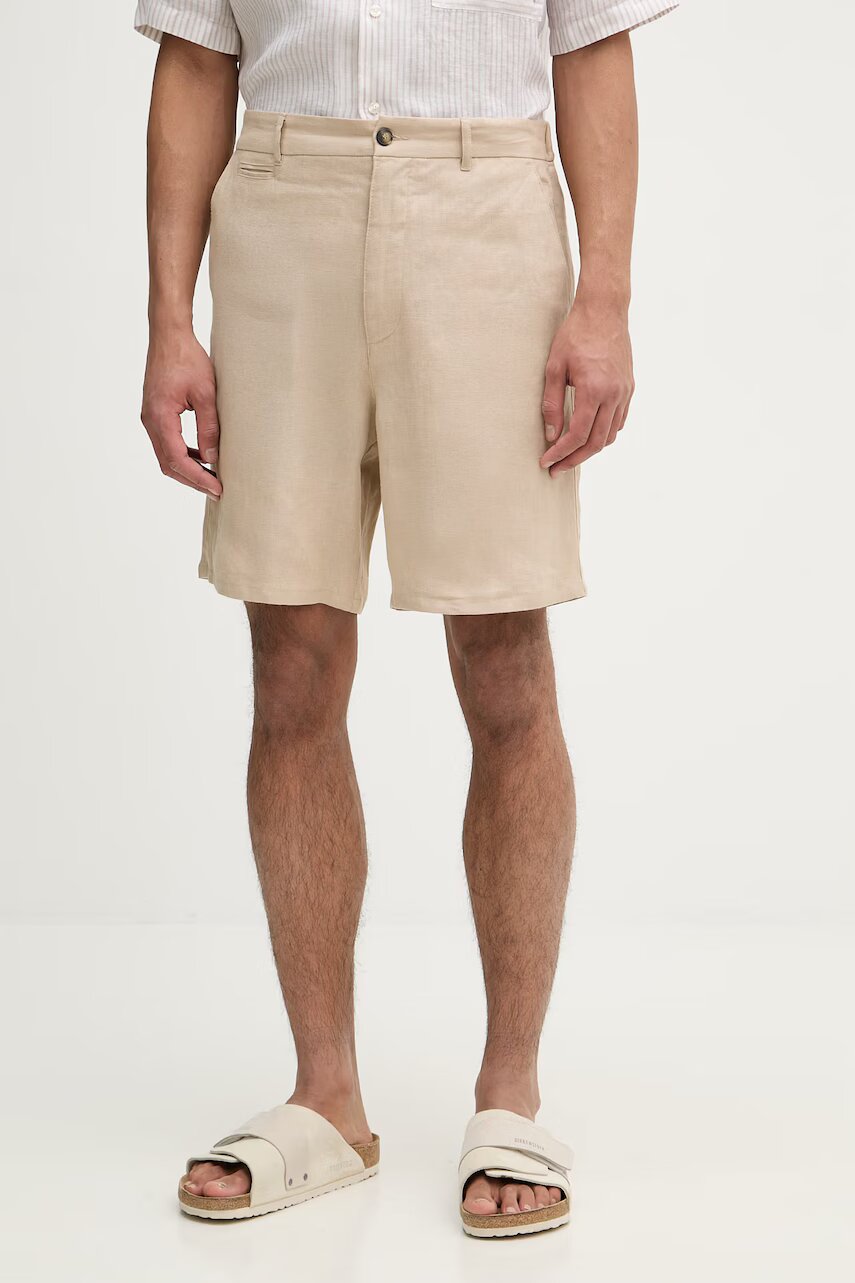 Trussardi pantaloni scurți chinos pentru bărbați din in