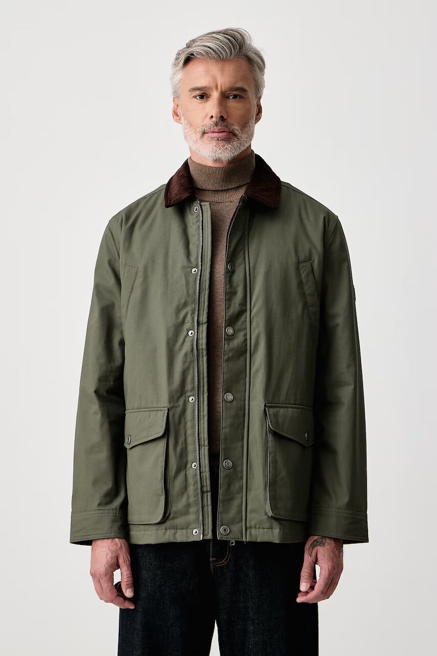 U.S. Polo Assn. parka pentru bărbați din bumbac CANVAS COUNTRY COLLARED