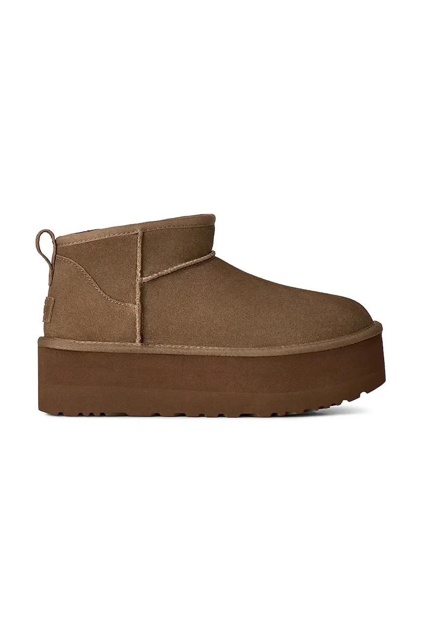 UGG W Classic Ultra Mini Platform cizme de zăpadă pentru femei din piele întoarsă