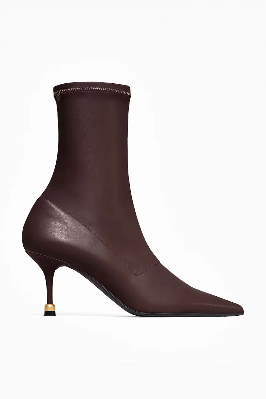 Vanda Novak botine cu toc cui pentru femei Vera Dark Coffee