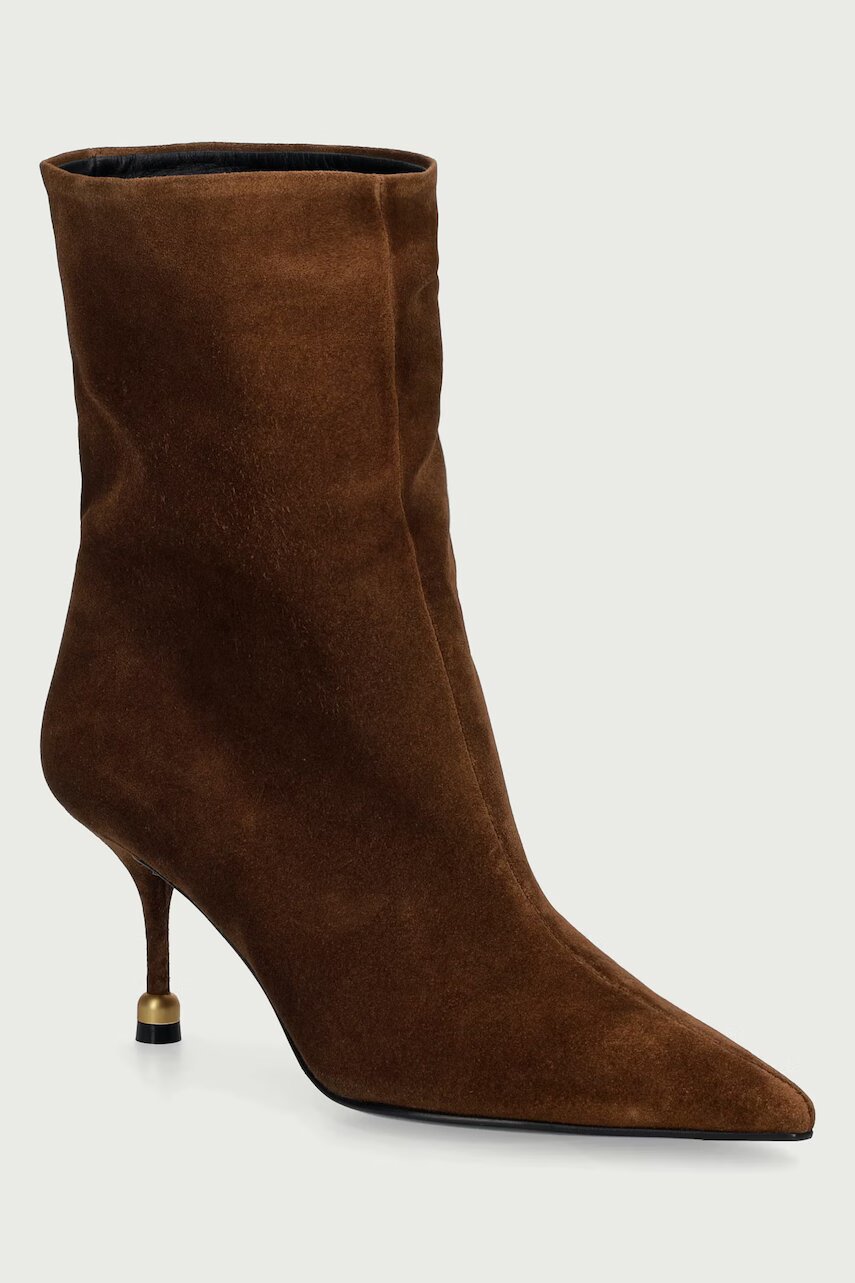 Vanda Novak botine pentru femei din piele întoarsă Elena Cozy Brown