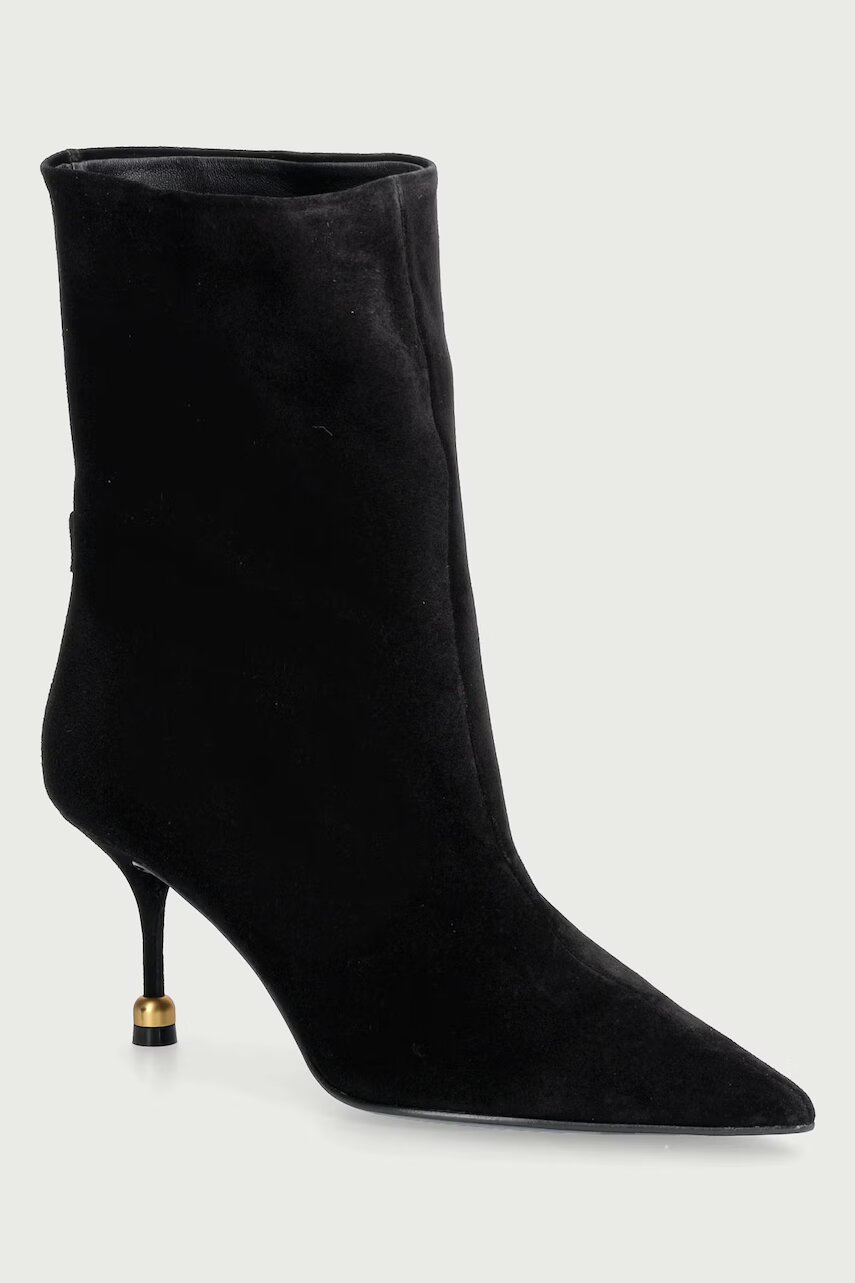 Vanda Novak botine pentru femei din piele întoarsă Elena Ebony Black