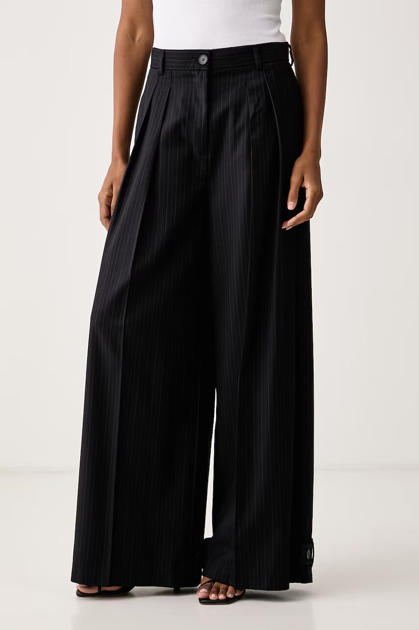 ViCOLO pantaloni straight pentru femei cu amestec de lână