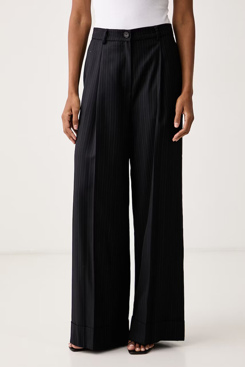 ViCOLO pantaloni wide leg pentru femei cu amestec de lână
