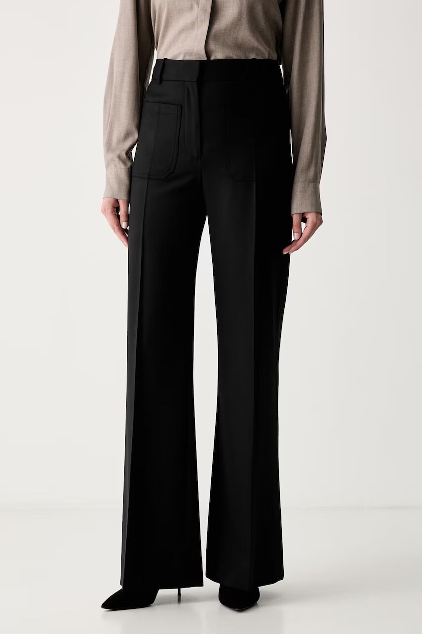 VICTORIA BECKHAM pantaloni de costum pentru femei cu bumbac Alina