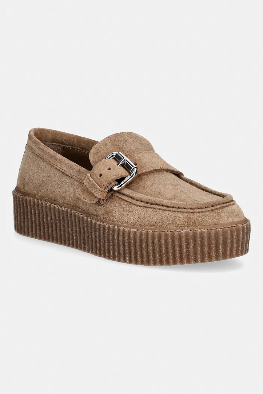 Weekend Max Mara loafers slip-on pentru femei din piele întoarsă