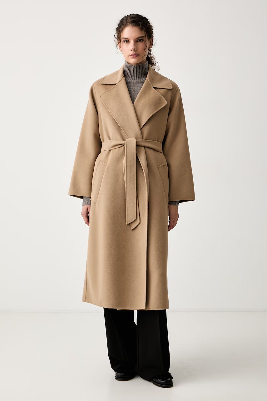 Weekend Max Mara palton pentru femei din lână WKDOPEROSO