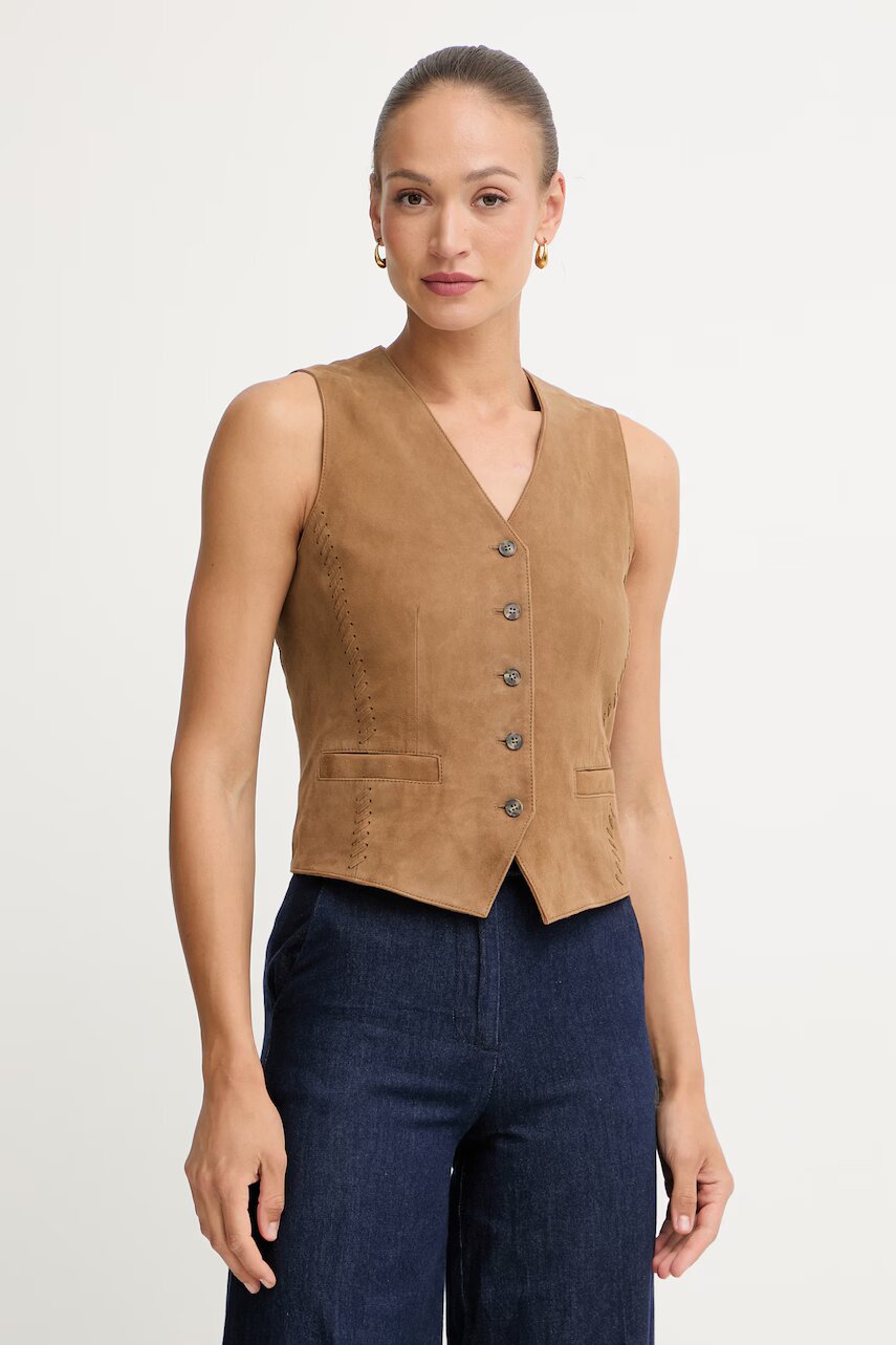 Weekend Max Mara vestă pentru femei din piele întoarsă VETUSTA