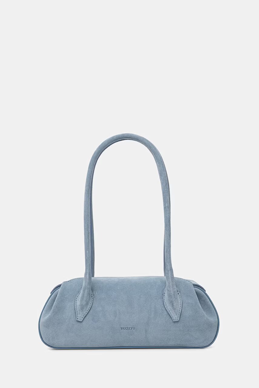 YUZEFI geantă baguette pentru femei din piele întoarsă OYSTER SHOULDER BAG MINI