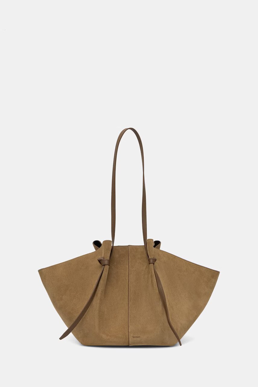 YUZEFI geantă shopper pentru femei din piele întoarsă LARGE MOCHI