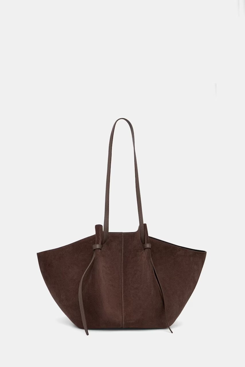 YUZEFI geantă shopper pentru femei din piele întoarsă LARGE MOCHI