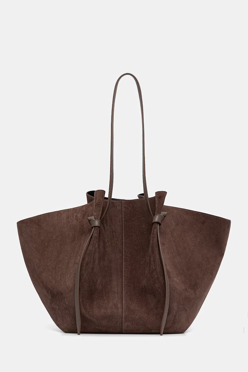 YUZEFI geantă shopper pentru femei din piele întoarsă XL MOCHI