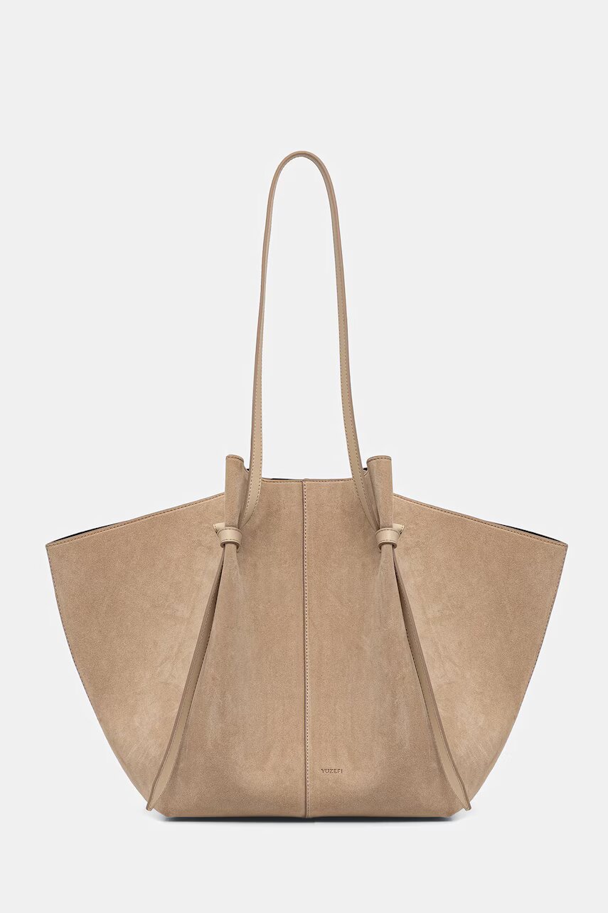 YUZEFI geantă shopper pentru femei din piele întoarsă XL MOCHI