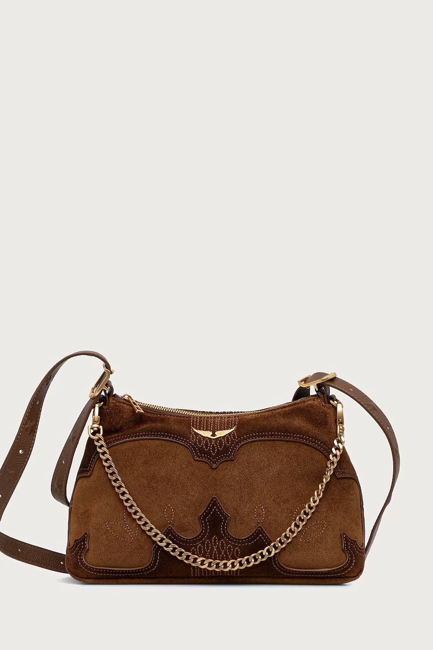 Zadig&Voltaire geantă crossbody pentru femei din piele întoarsă JIM