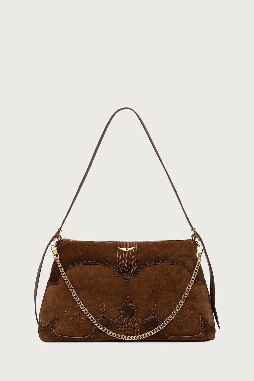 Zadig&Voltaire geantă crossbody pentru femei din piele întoarsă JIM