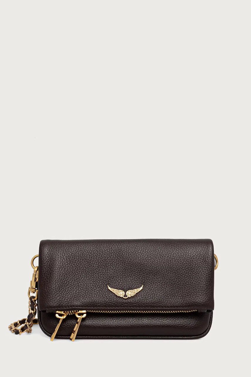 Zadig&Voltaire geantă crossbody pentru femei din piele ROCK NANO GRAINED LEATHER