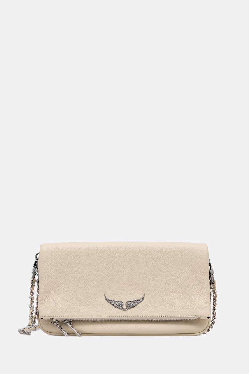 Zadig&Voltaire geantă pentru femei din piele ROCK GRAINED LEATHER