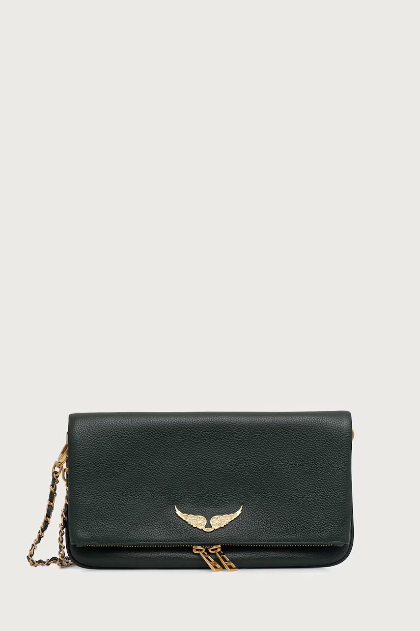 Zadig&Voltaire geantă pentru femei din piele ROCK GRAINED LEATHER