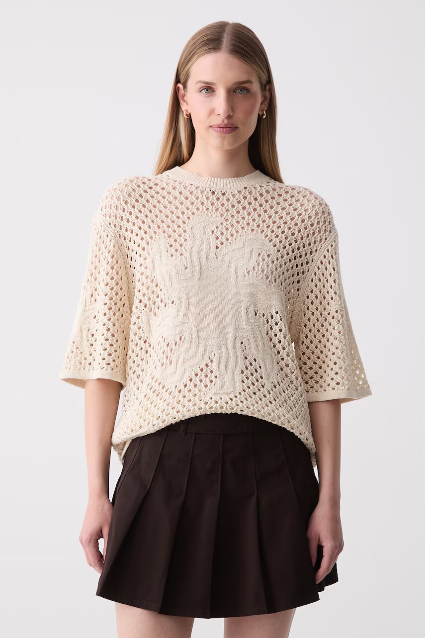Zadig&Voltaire pulover cu mânecă scurtă pentru femei cu in