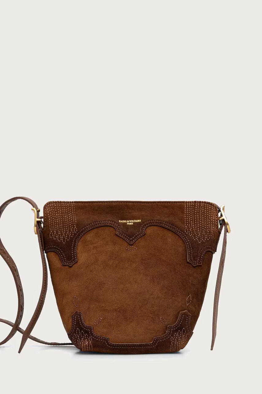 Zadig&Voltaire tote bag pentru femei din piele întoarsă BABY