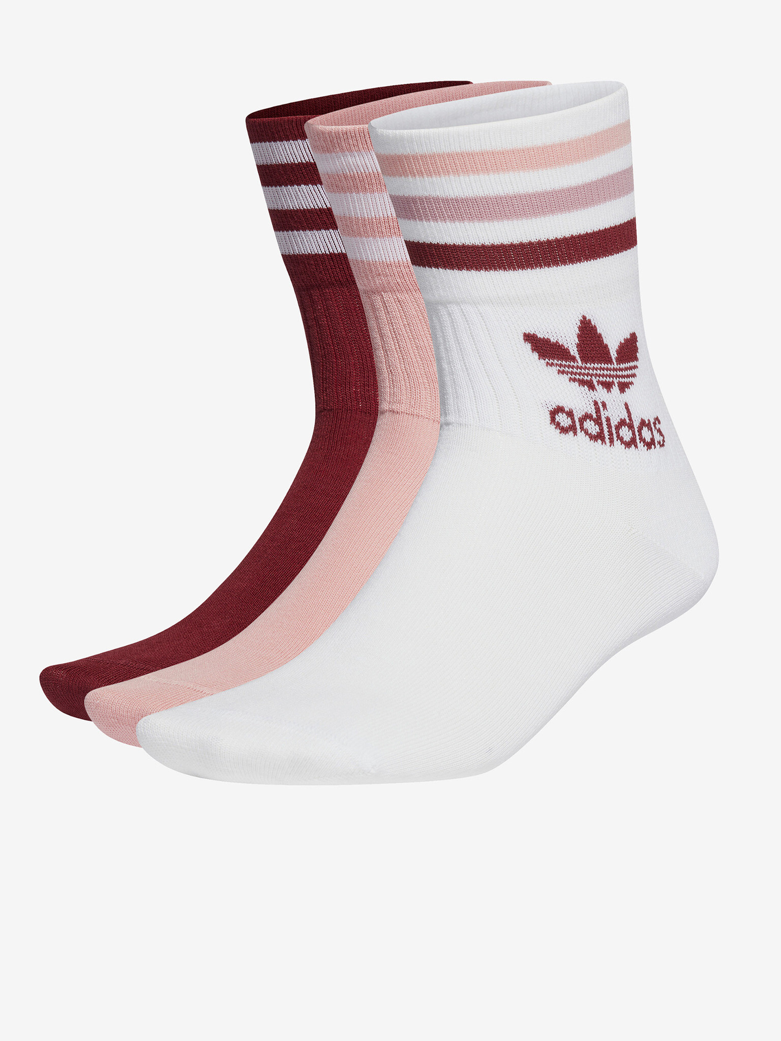 adidas Originals Set de 3 perechi de șosete Alb - Pled.ro