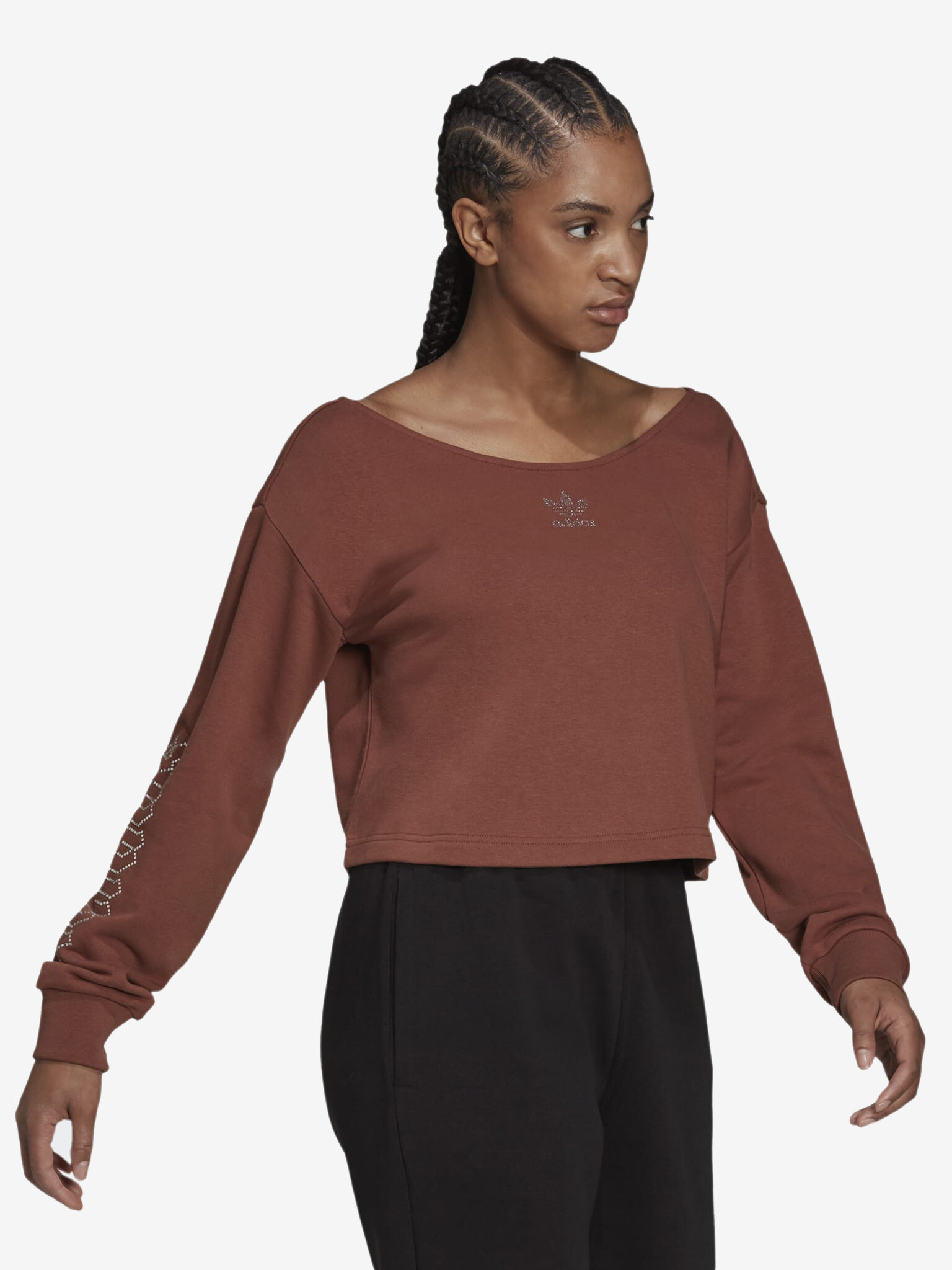 adidas Originals Slouchy Crop top Maro - Pled.ro