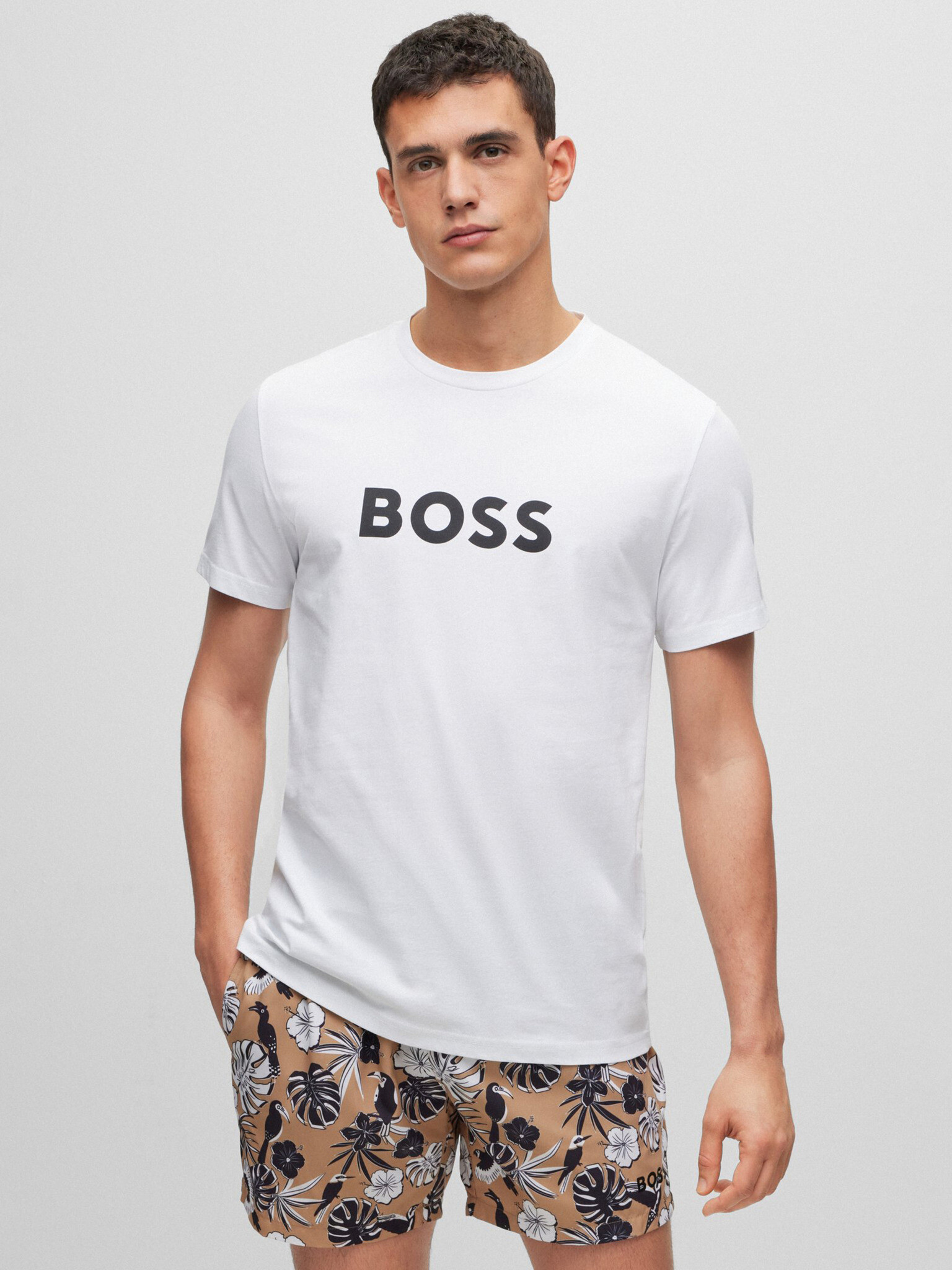 BOSS Tricou Alb - Pled.ro