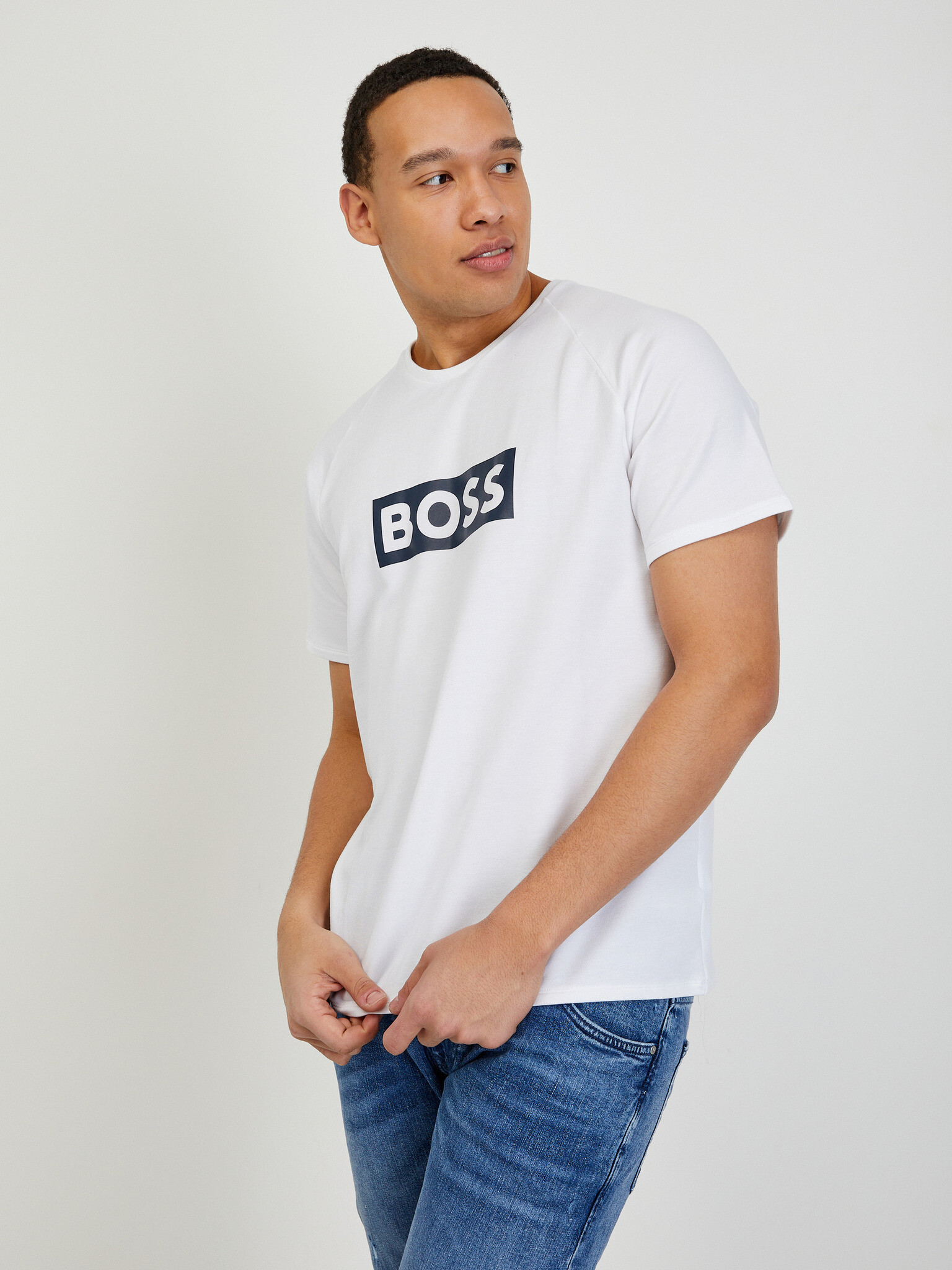 BOSS Tricou Alb - Pled.ro