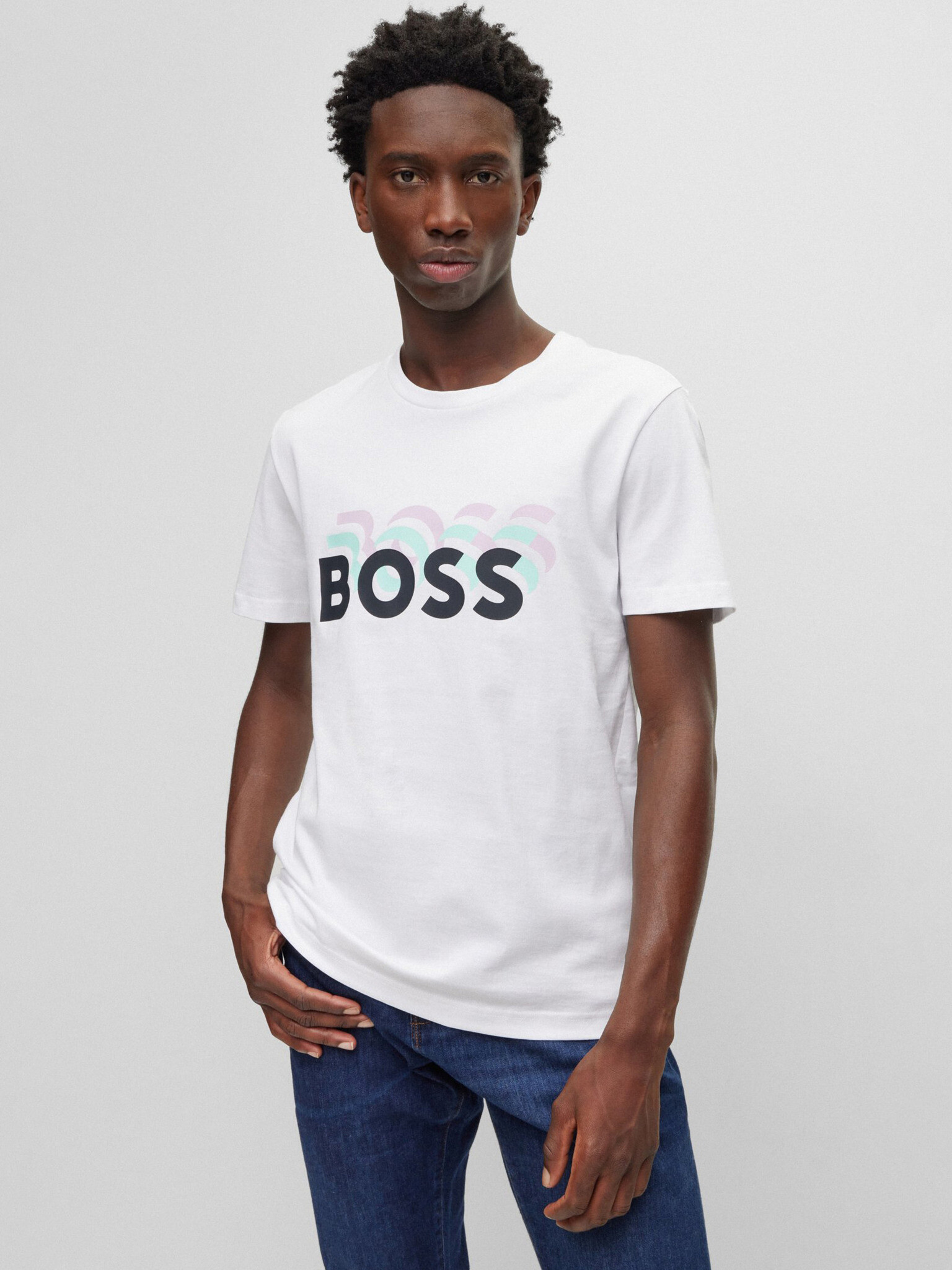 BOSS Tricou Alb - Pled.ro