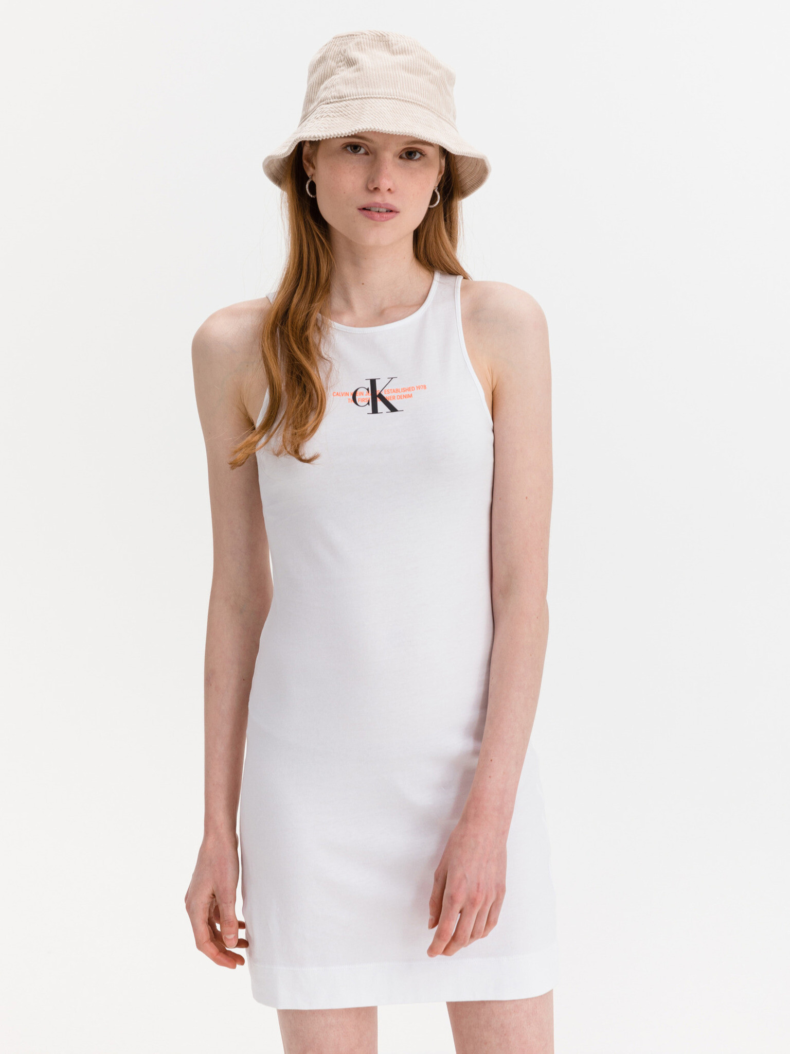 Calvin Klein Jeans Urban Logo Rochie Alb - Pled.ro