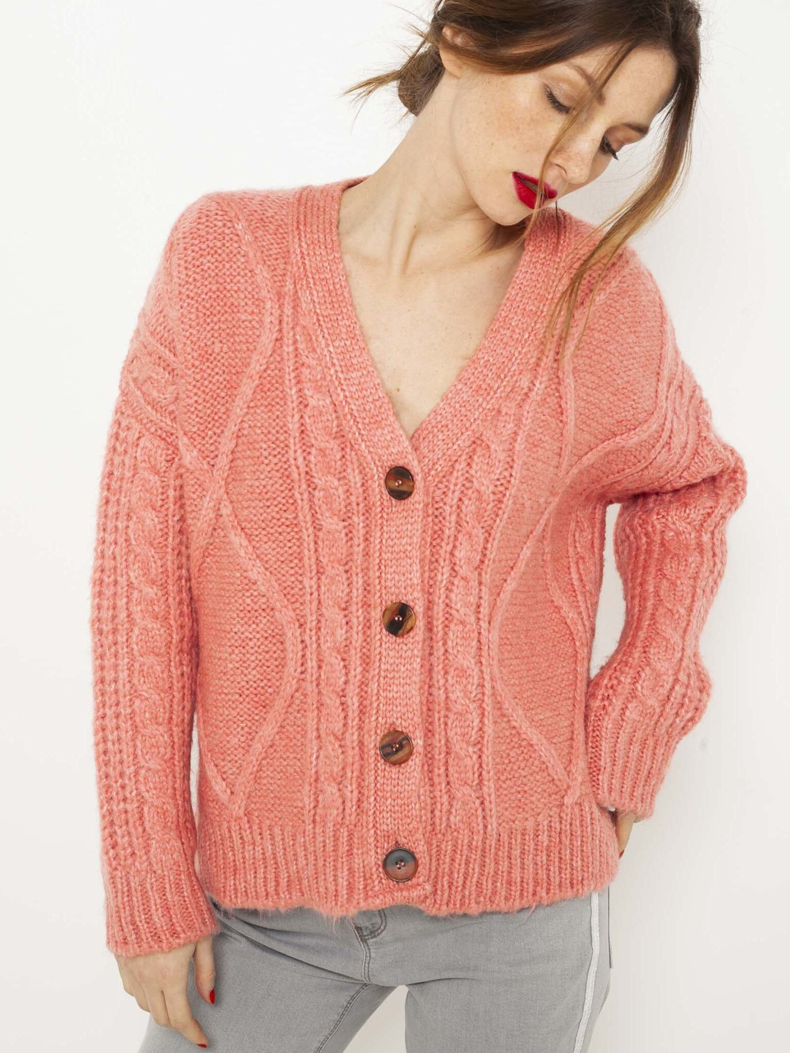 CAMAIEU Cardigan Roz - Pled.ro