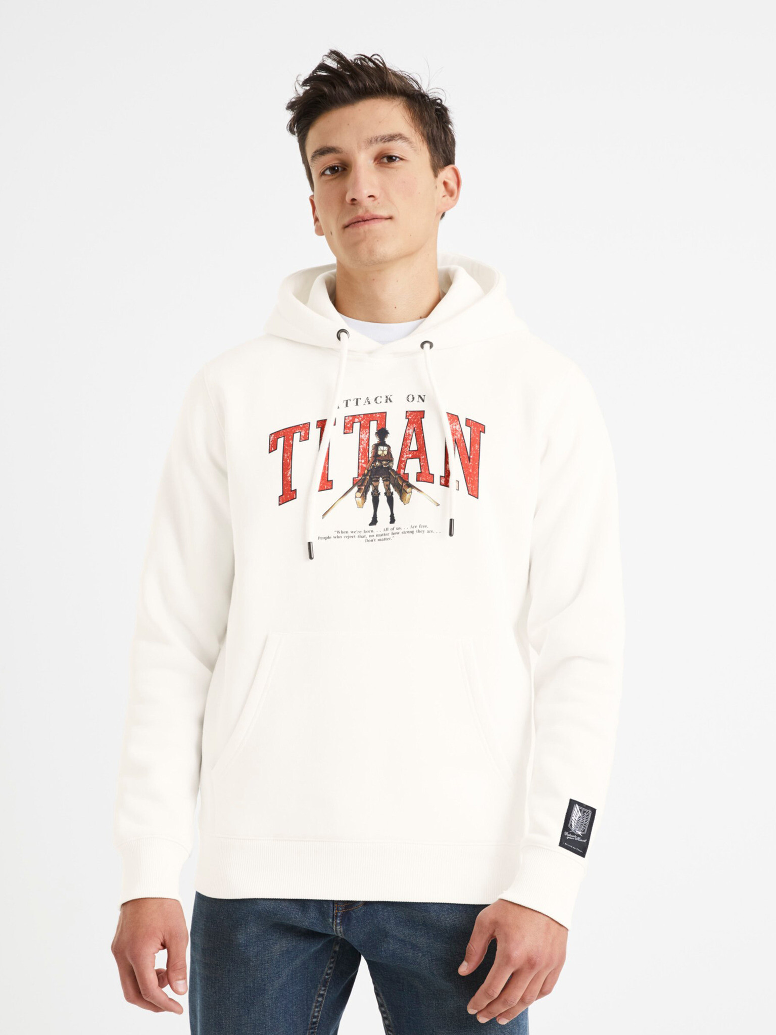 Celio Attack on Titan Hanorac Alb - Pled.ro