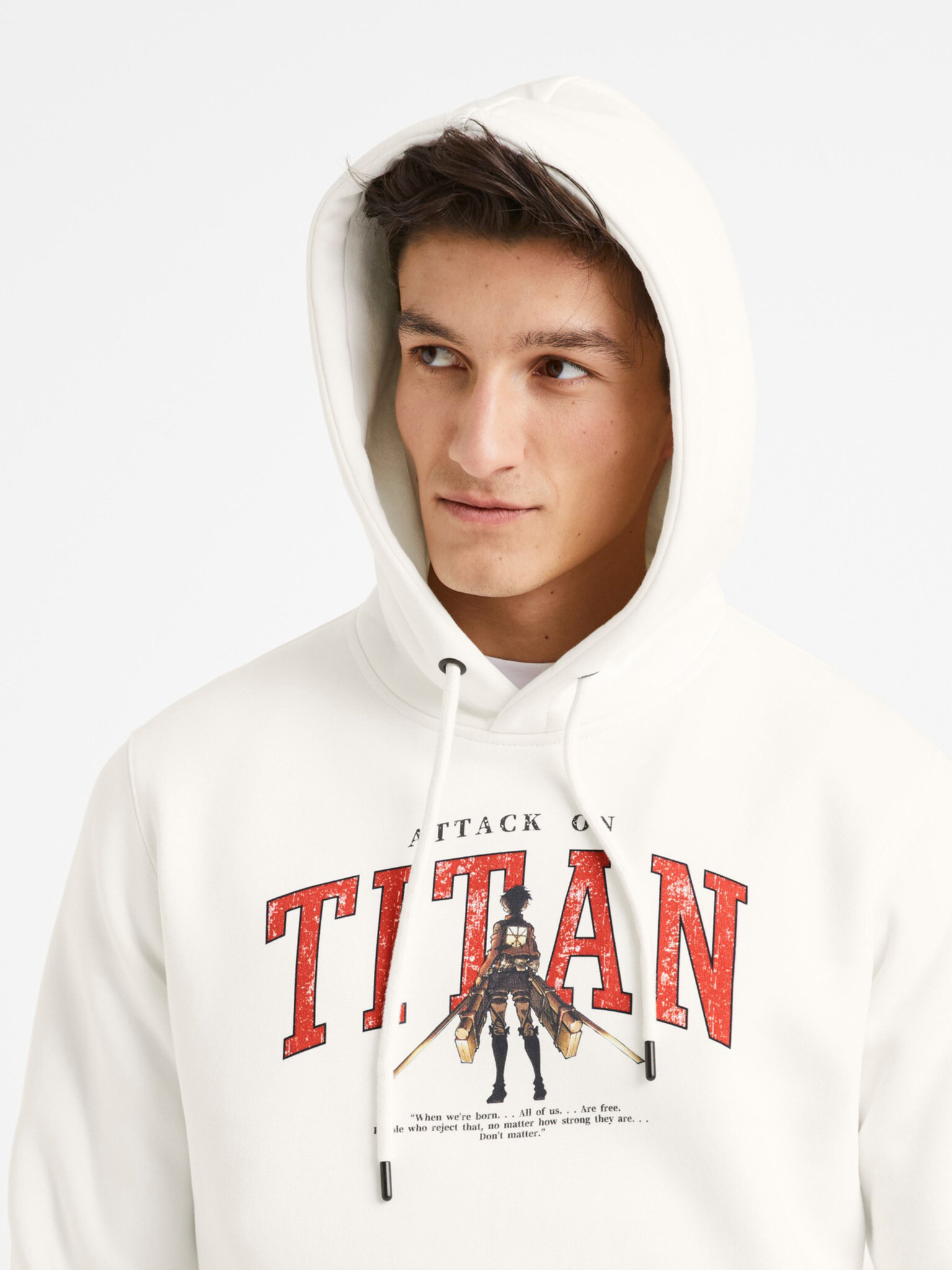 Celio Attack on Titan Hanorac Alb - Pled.ro