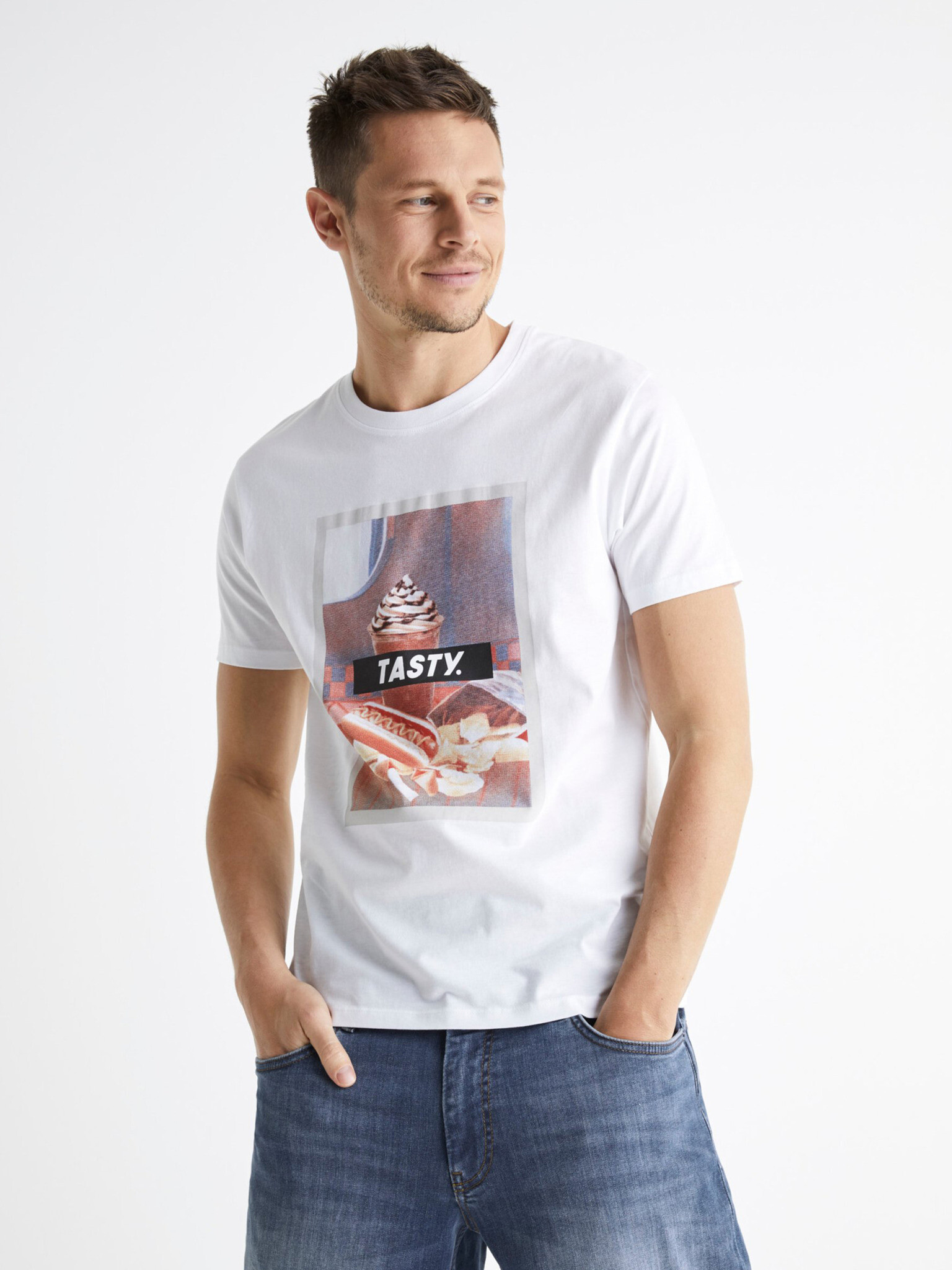 Celio Berelax Tricou Alb - Pled.ro