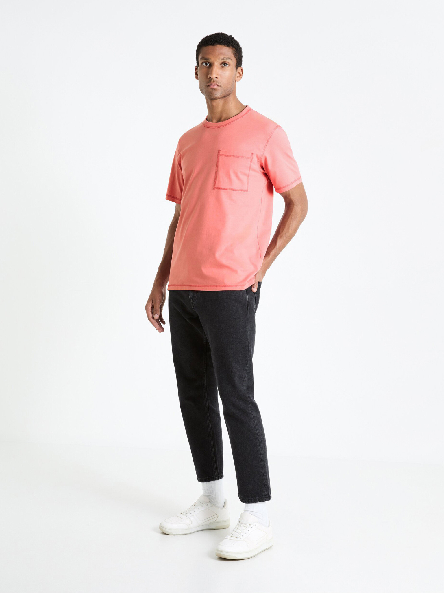 Celio Fecontrast Tricou Roz - Pled.ro