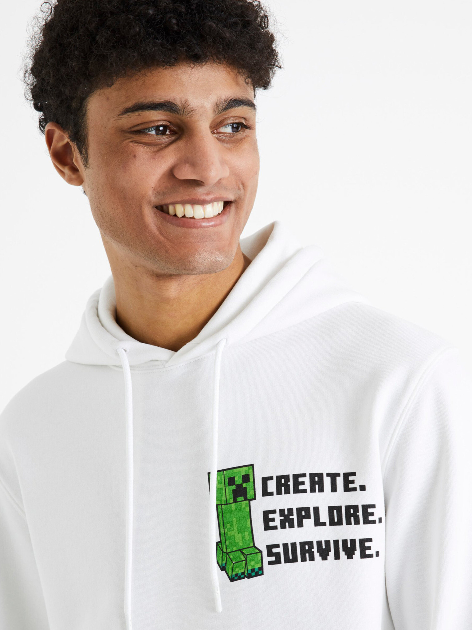 Celio Minecraft Hanorac Alb - Pled.ro