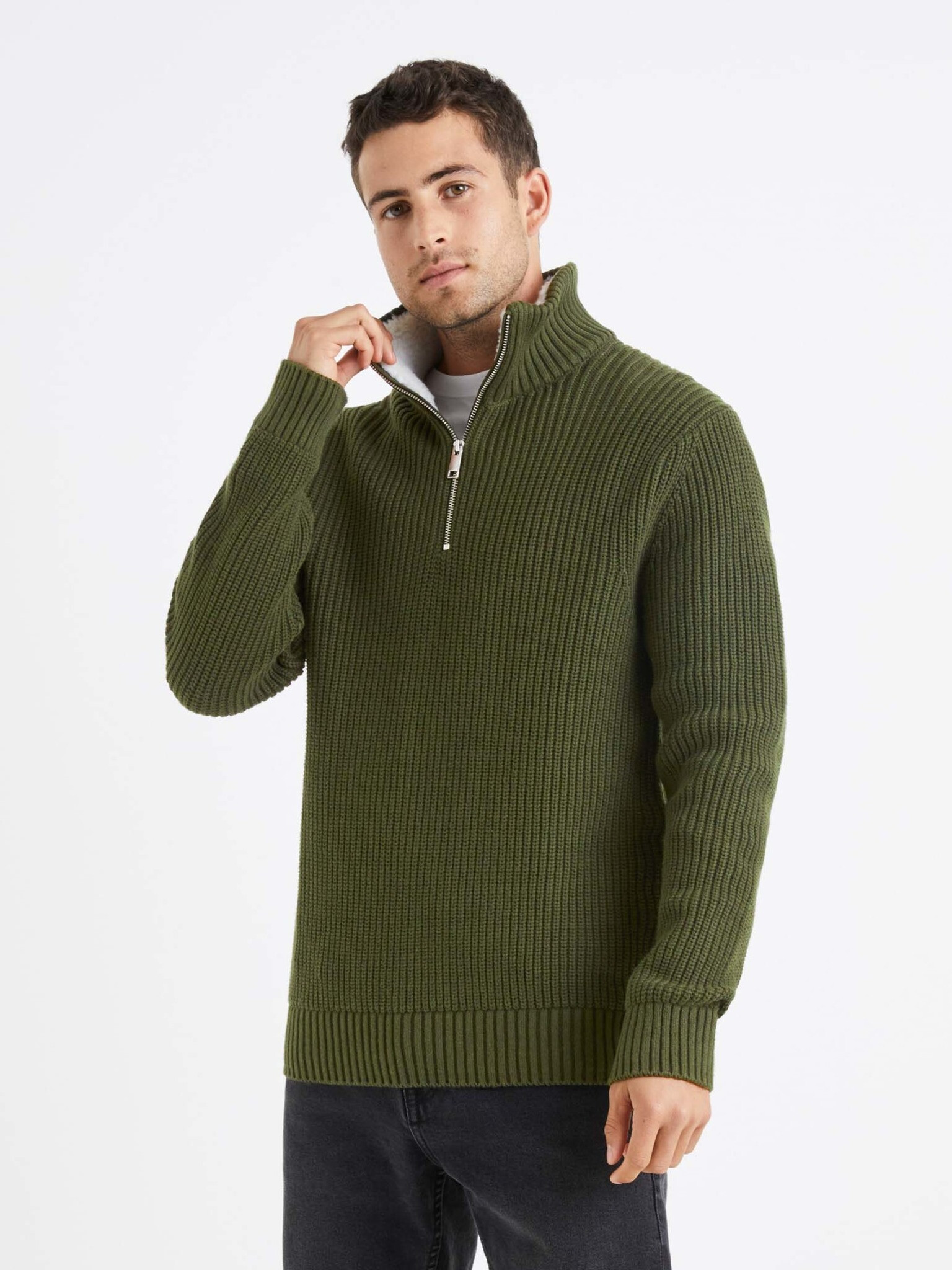 Celio Veviking Pulover Verde - Pled.ro