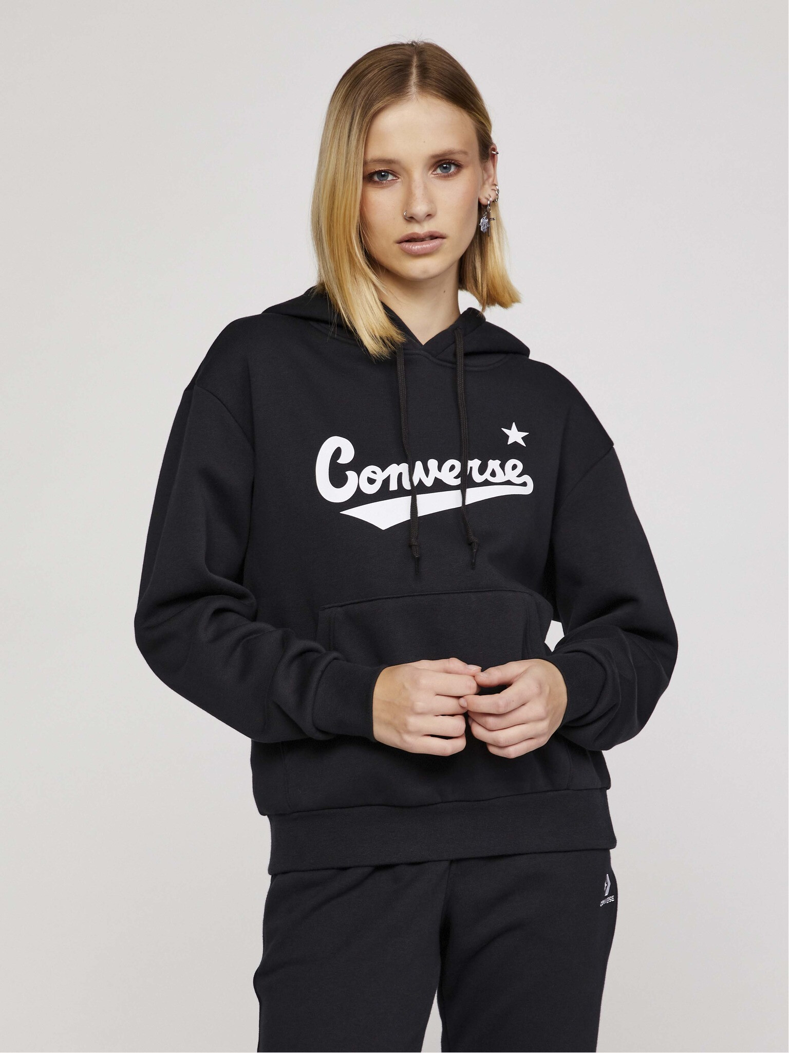 Converse Scripted Logo Hanorac Negru - Pled.ro