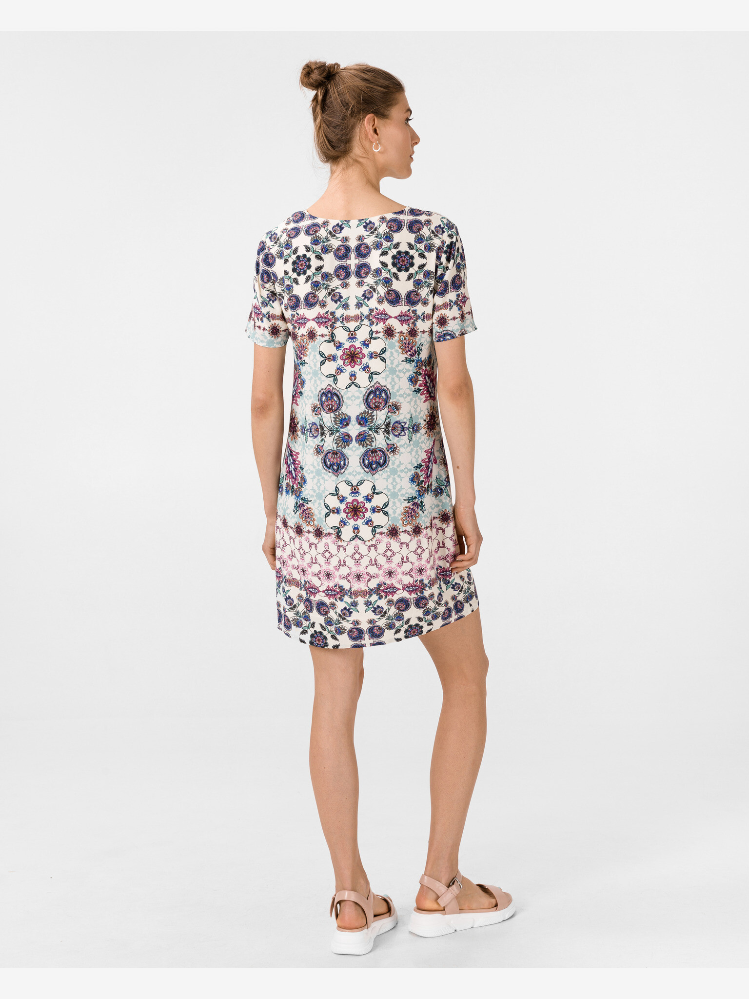 Desigual Boho Floral Rochie Albastru Alb - Pled.ro