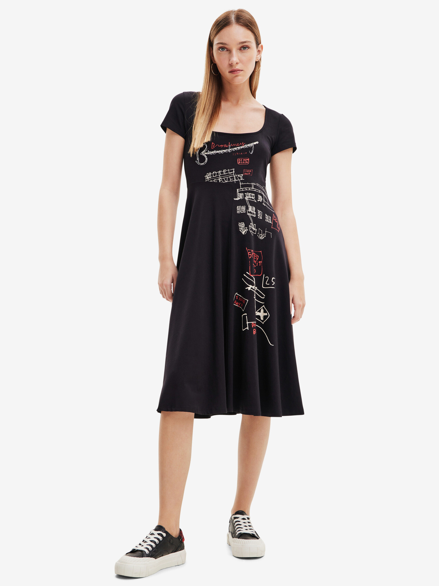 Desigual Broadway Road Rochie Negru - Pled.ro