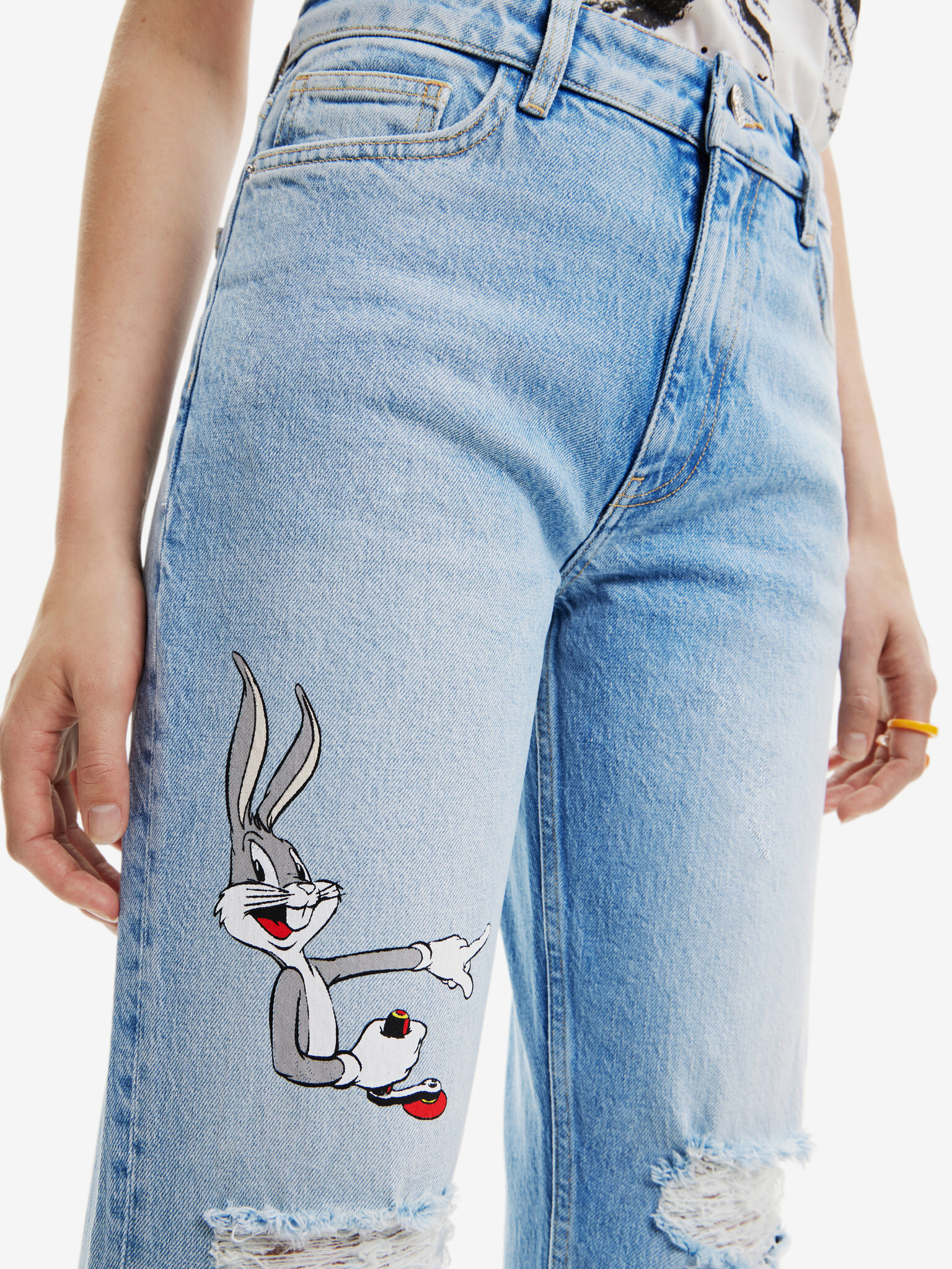 Desigual Bugs Jeans Albastru - Pled.ro