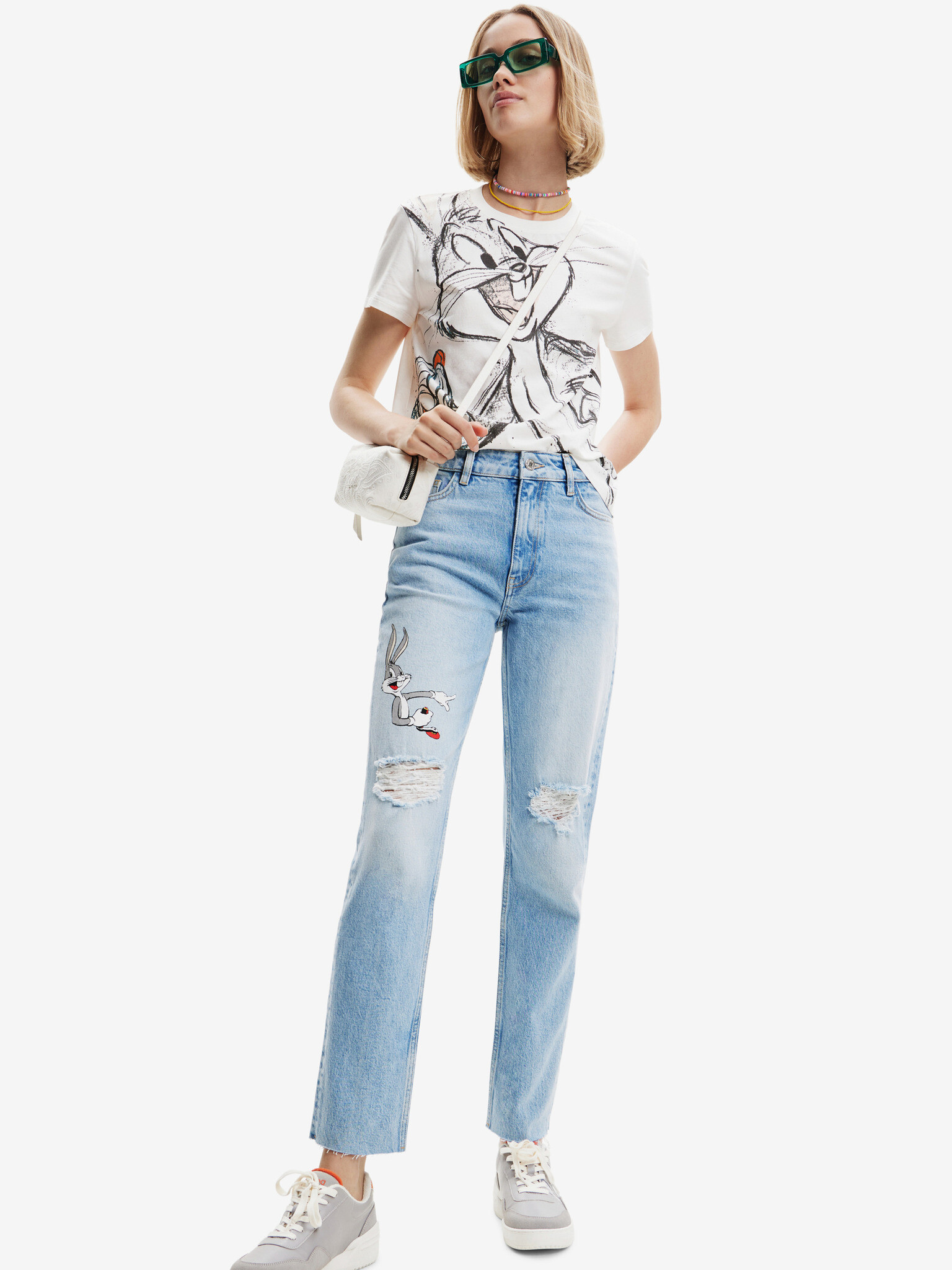 Desigual Bugs Jeans Albastru - Pled.ro