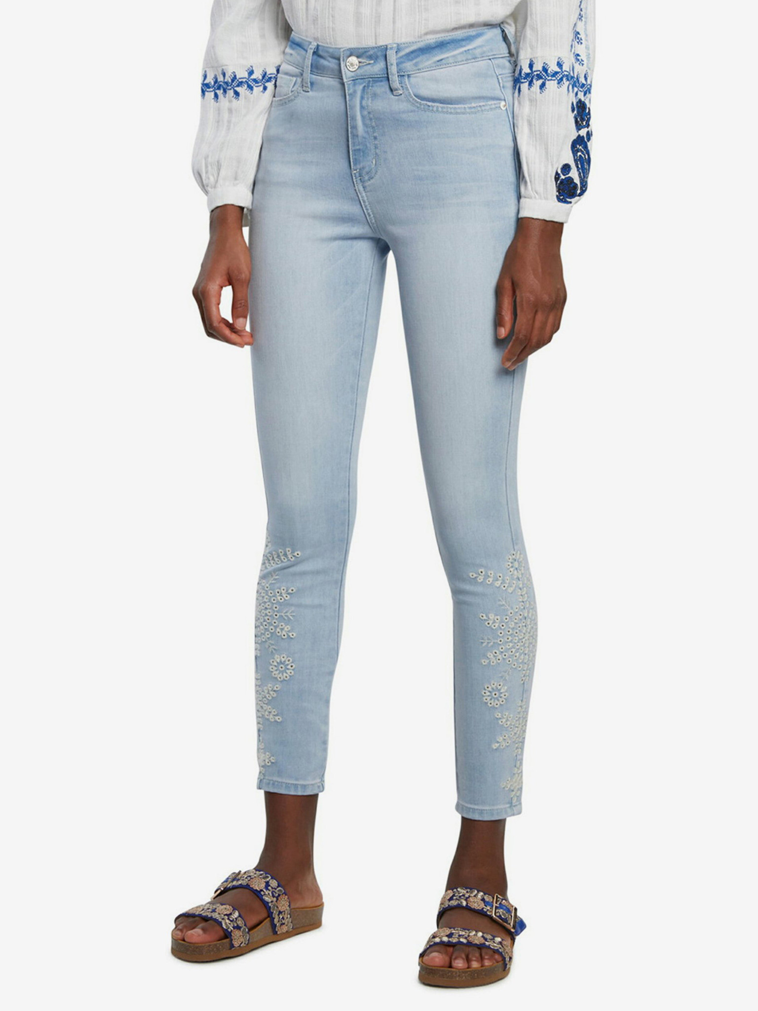 Desigual Denim Crown Pantaloni Albastru - Pled.ro