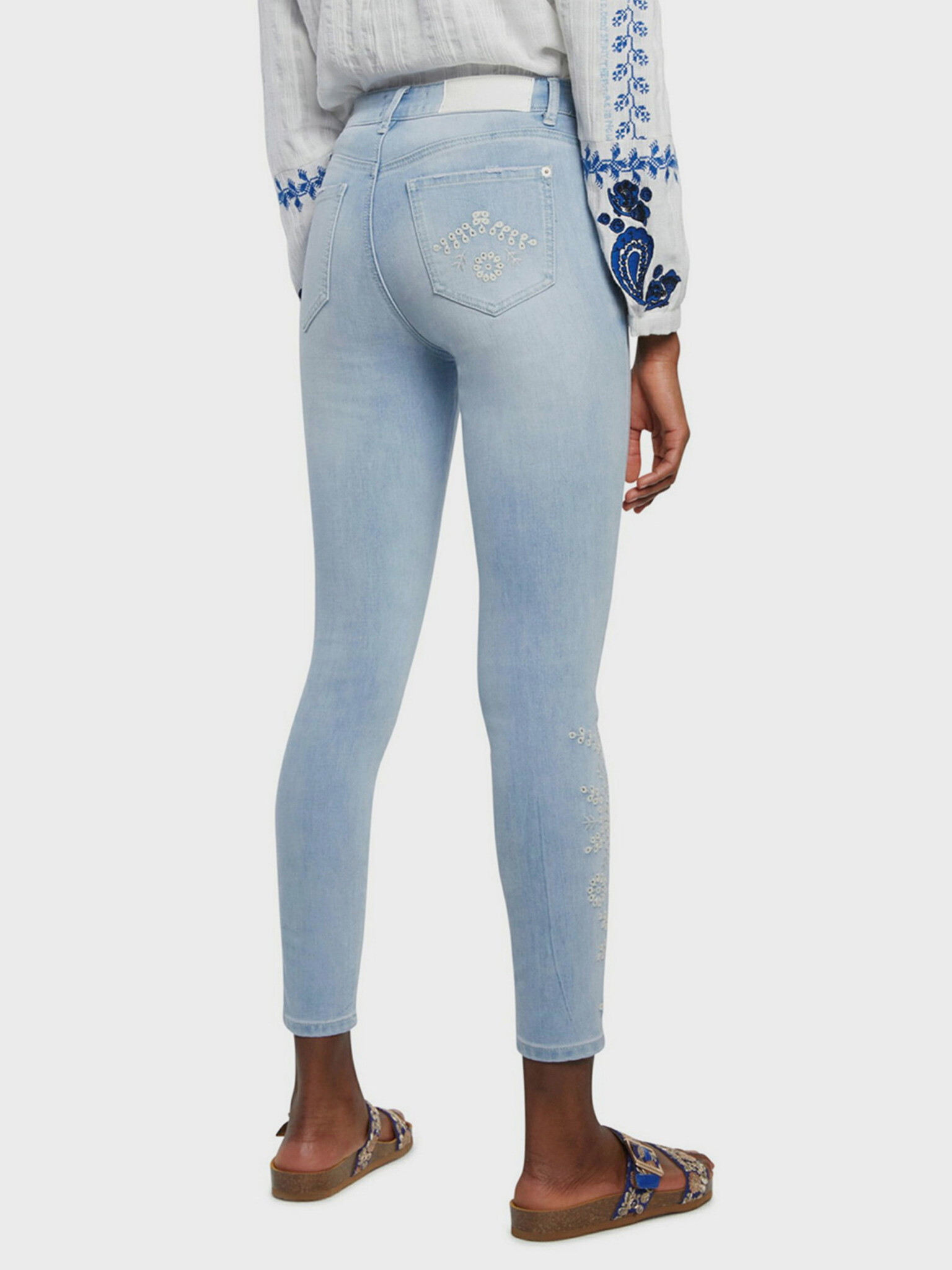 Desigual Denim Crown Pantaloni Albastru - Pled.ro