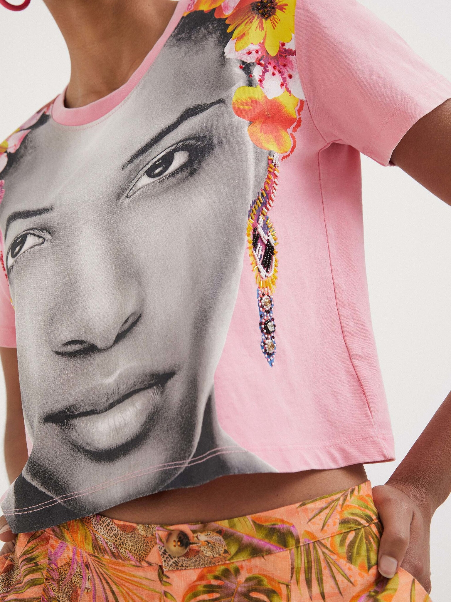 Desigual Face Tricou Roz - Pled.ro