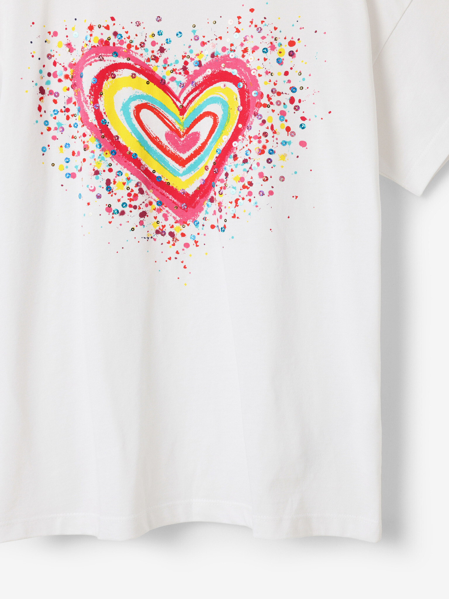 Desigual Heart Tricou pentru copii Alb - Pled.ro