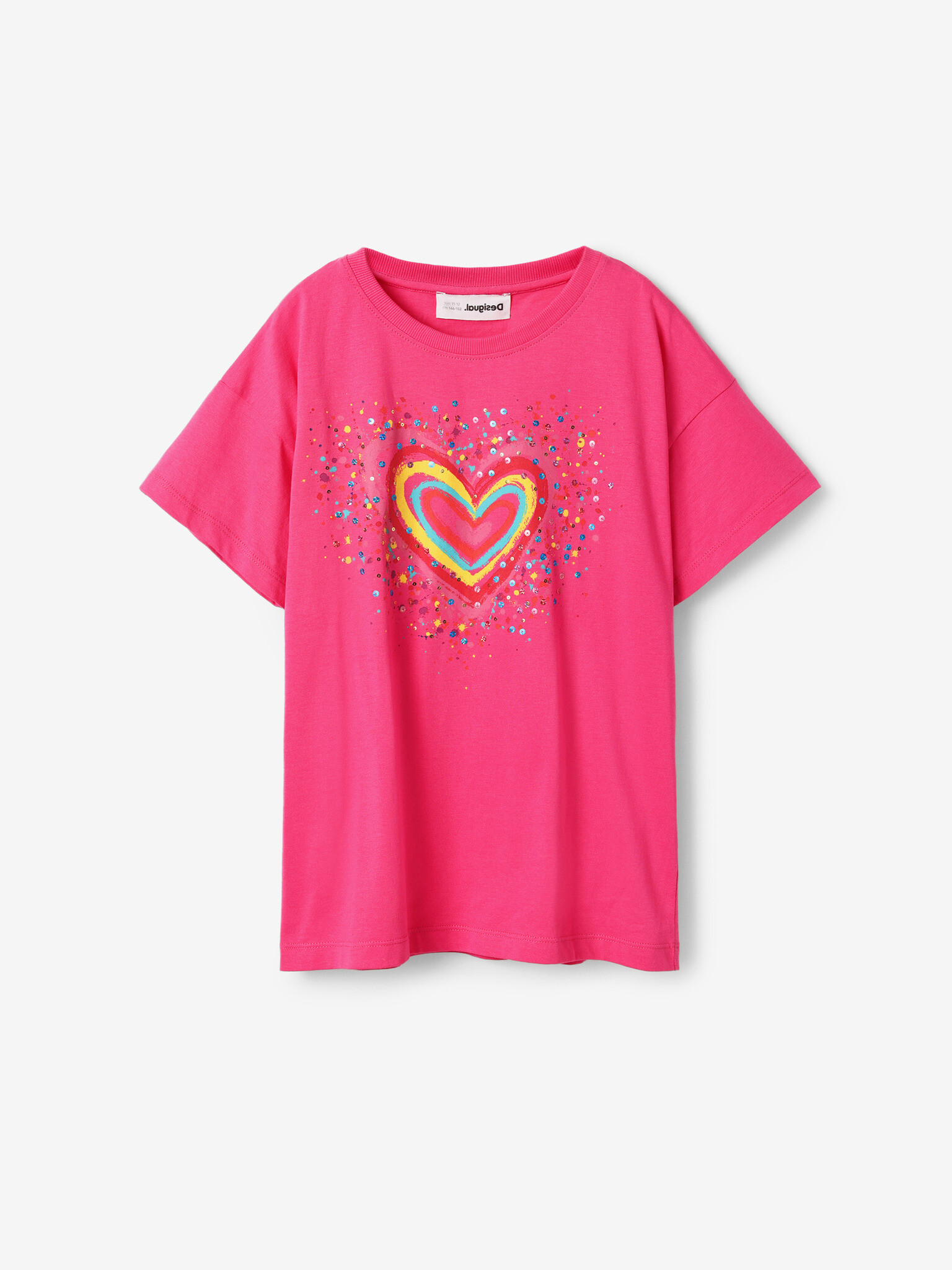 Desigual Heart Tricou pentru copii Roz - Pled.ro